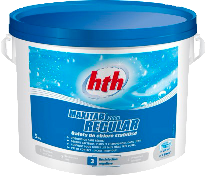 Chlore galets hth 5kg maxitab 200g regula